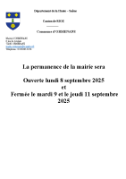 Ormenans – FERMETURE EXCEPTIONNELLE DE LA MAIRIE-1756992873